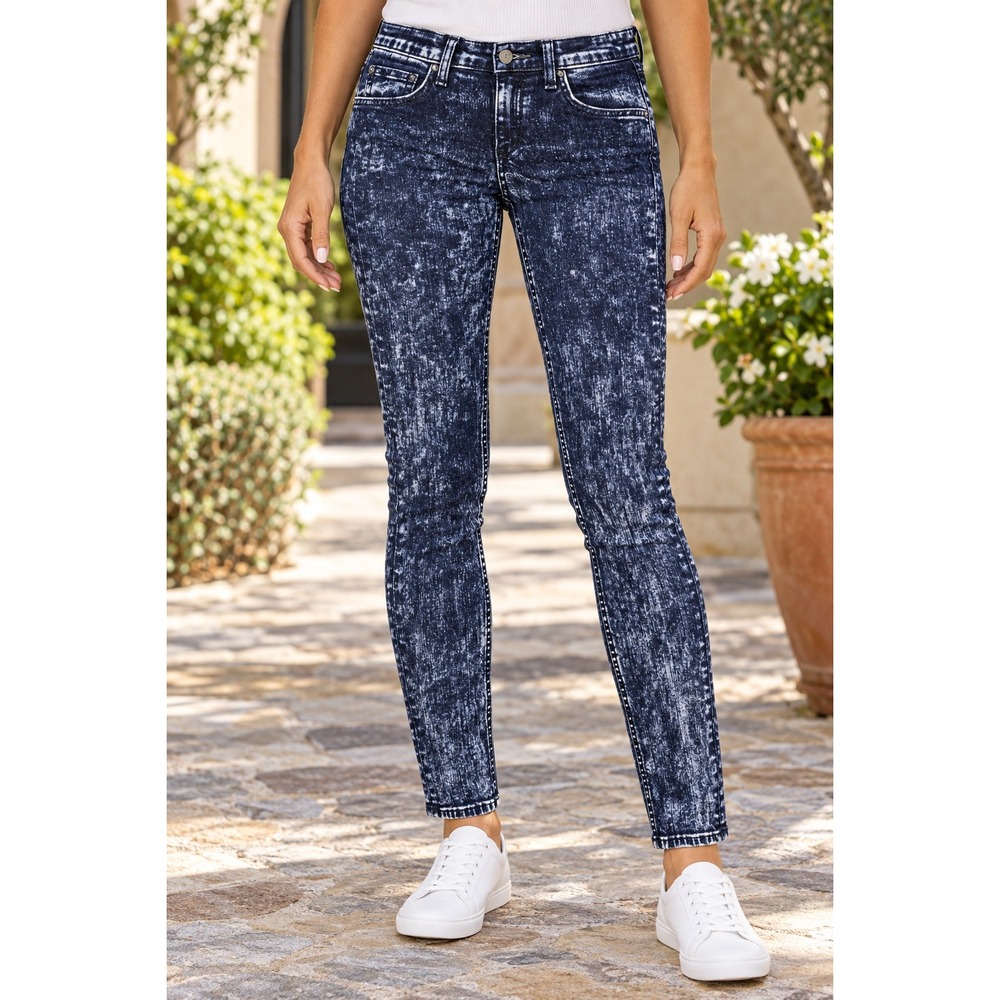 Rag & Bone Skinny Jeans Womens 24 Blue Acid Wash 80s Rocker